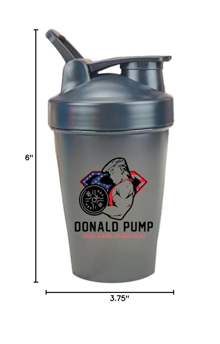 Generic Donald Pump Protein Shaker Bottle with Wire Whisk Ball - 13.5 oz - image 5