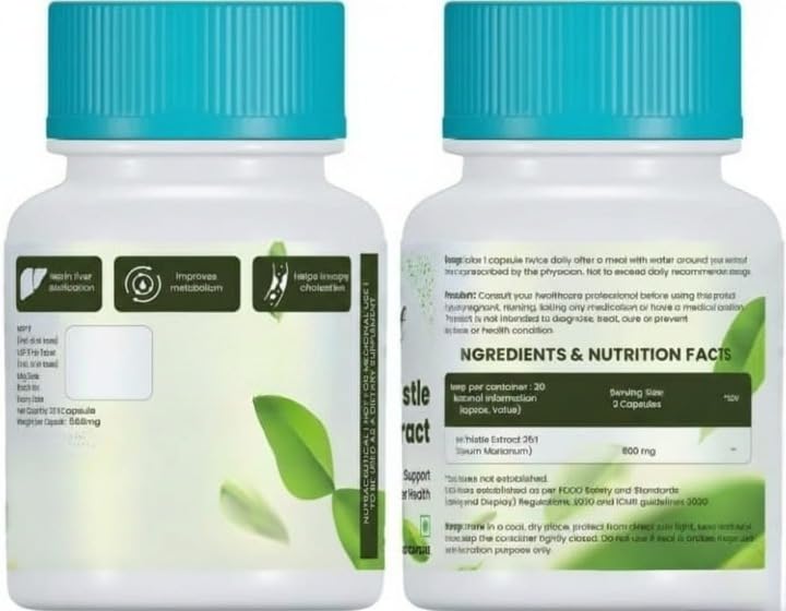 Milk Thistle Extract 800mg Silymarin for Liver Support - 30 Vegetarian Capsules - image 4