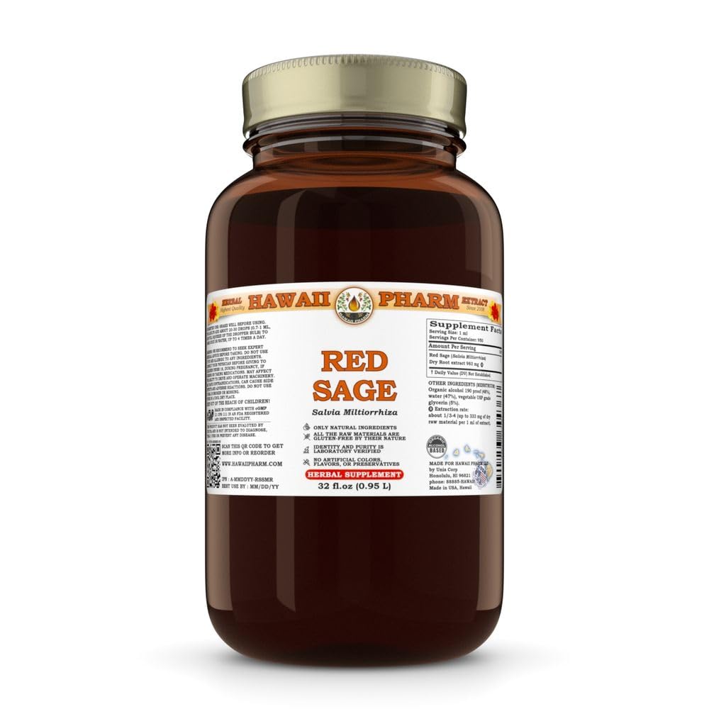 Hawaii Pharm Red Sage (Salvia miltiorrhiza) Root Liquid Extract