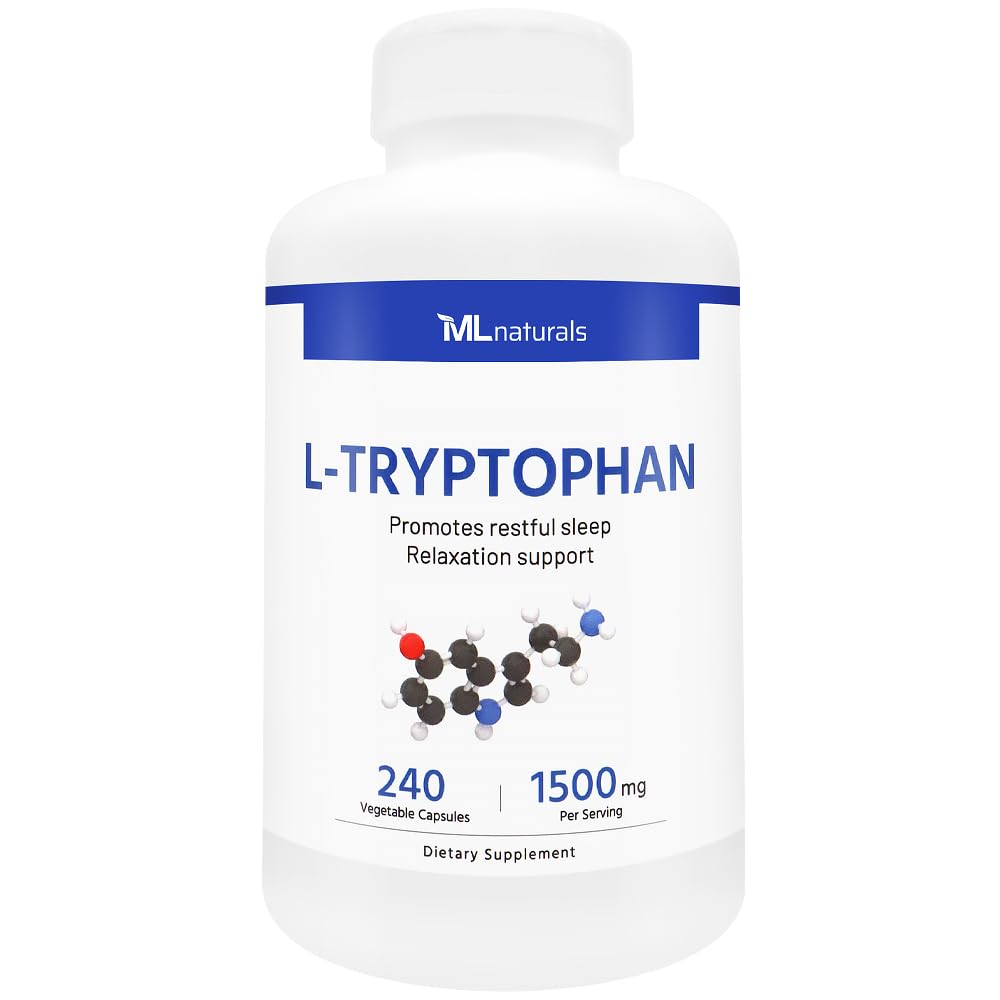 ML Naturals L-Tryptophan 1,500mg Sleep Support - 240 Vegetable Capsules