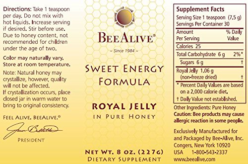 BeeAlive Sweet Energy Formula, Queen's Harvest Royal Jelly and Honey