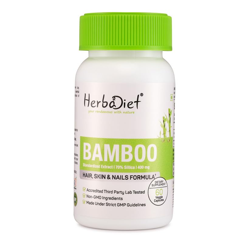 Herbadiet Bamboo Extract Capsules for Hair, Skin & Nails - 120 Capsules