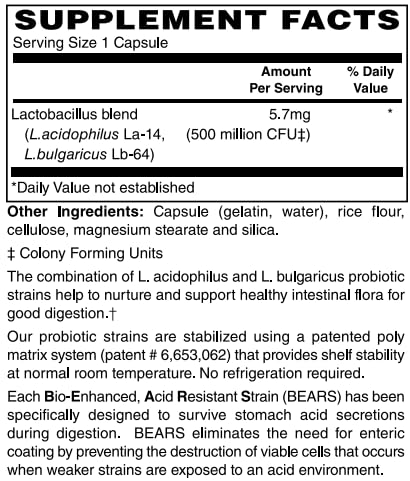 BariatricPal Probiotic Acidophilus 500 Million CFU - 100 Capsules - image 2