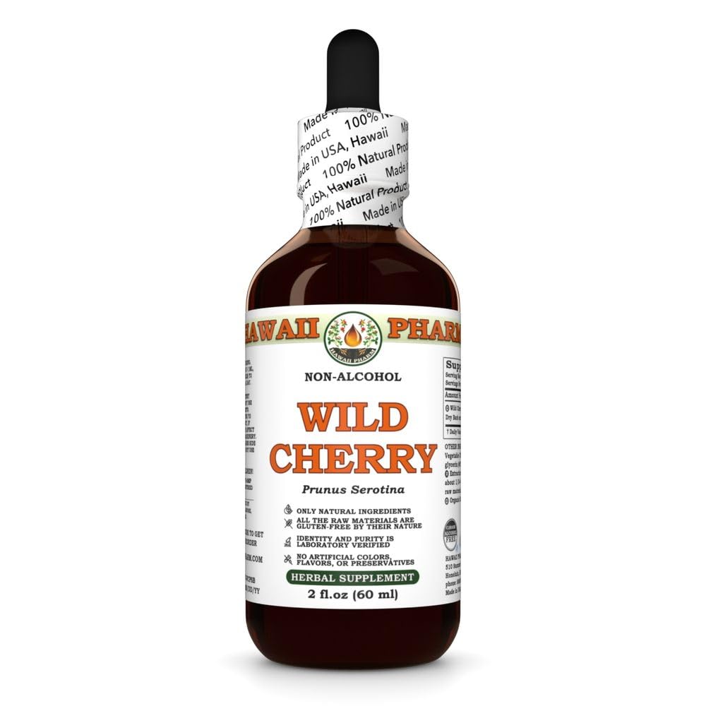 Hawaii Pharm Wild Cherry (Prunus serotina) Bark Alcohol-Free Extract