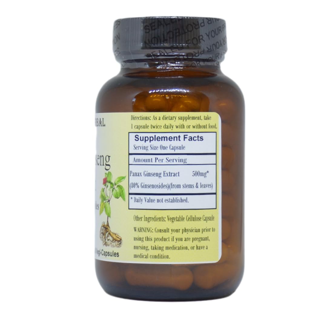 Barlowe's Herbal Elixirs Panax Ginseng 80% Ginsenosides - 60 Capsules - image 2