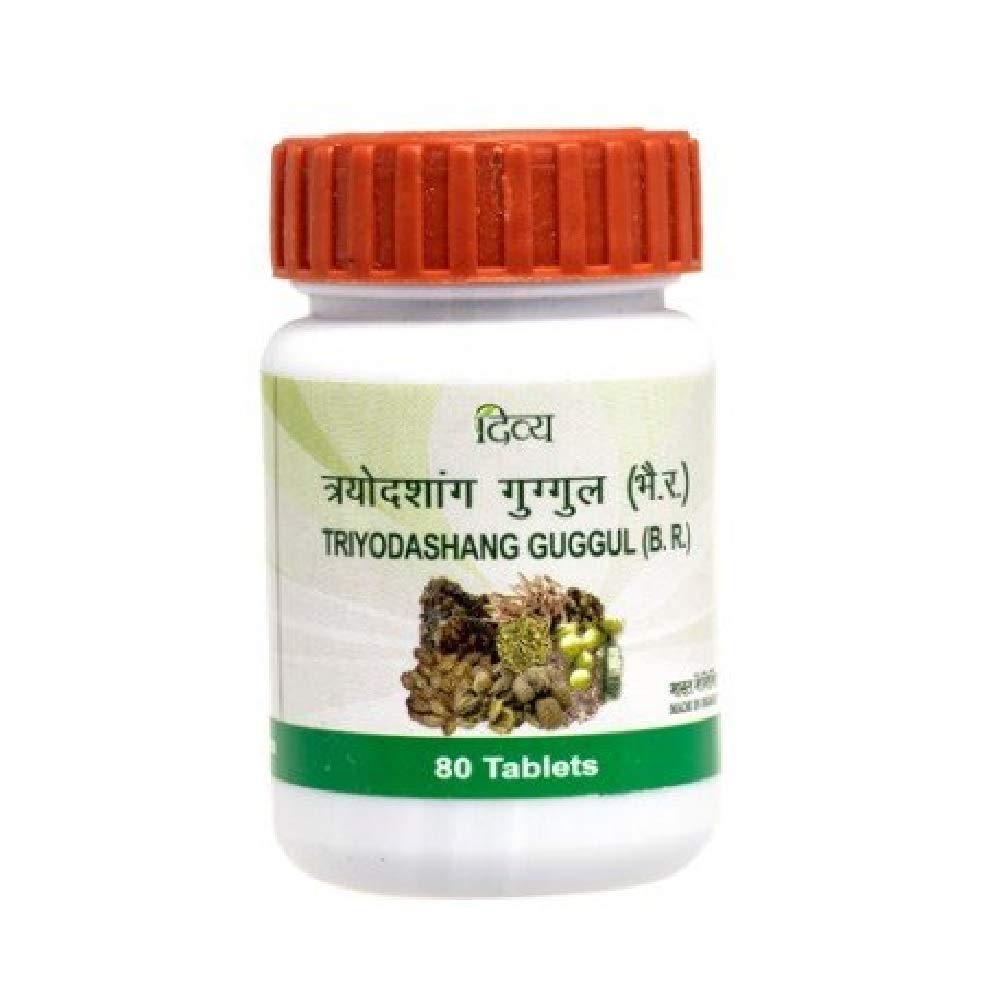 Exportmall Patanjali Divya Triyodashang Guggul - 80 Tablets (Pack of 2)