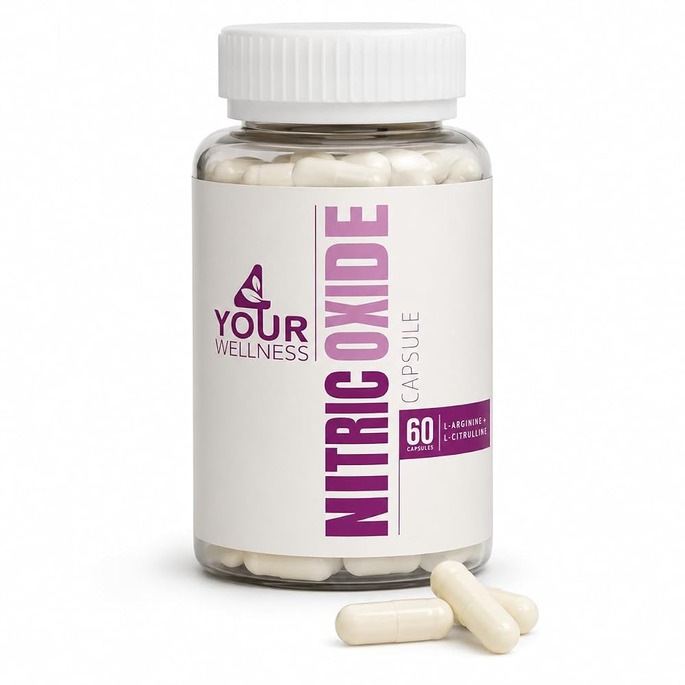 4 Your Wellness Nitric Oxide Capsules L-Arginine L-Citrulline - 60 Count