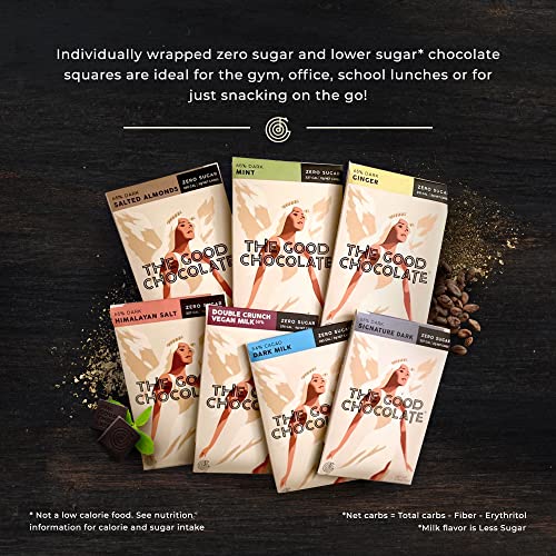 THE GOOD CHOCOLATE - Keto Chocolate Variety Pack with Zero Sugar