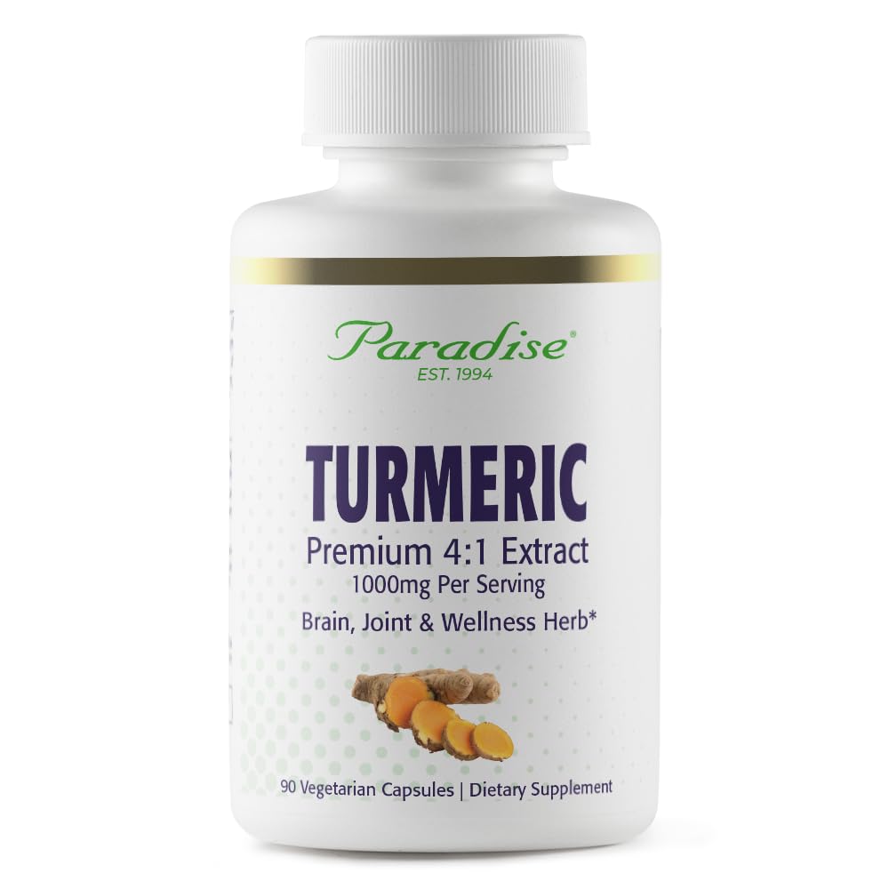 Paradise Herbs Turmeric Rhizome 4:1 Extract - 90 Vegetarian Capsules