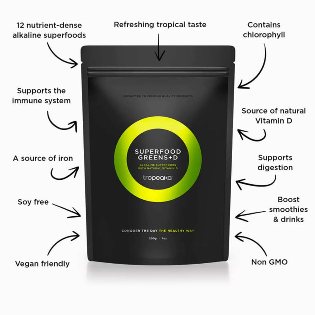 Tropeaka Superfood Greens + D Powder for Energy & Immune Support - 7oz - image 3