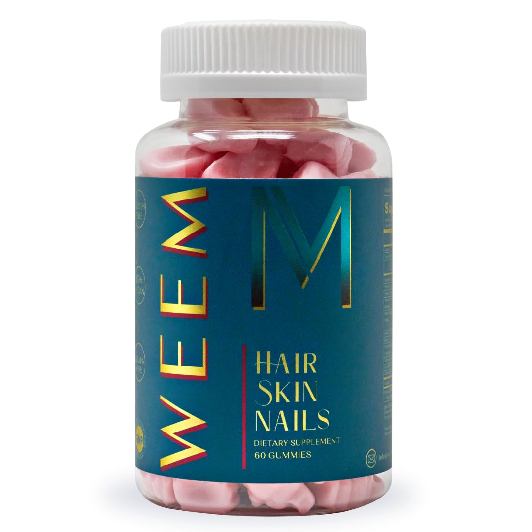 WEEM Hair Skin and Nails Gummies - Supports Healthy Hair - Vegan