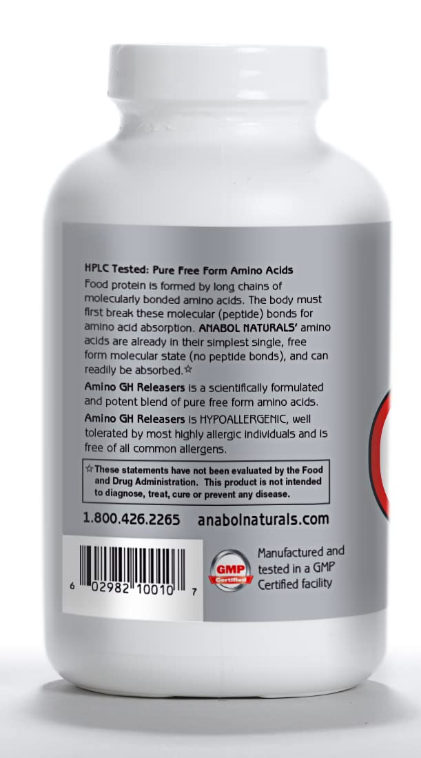 Anabol Naturals Amino GHReleasers Pre-Workout Amino Acid - 500 Capsules - image 7