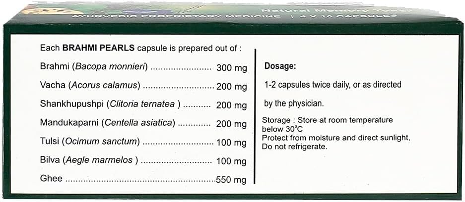 Generic Senta Ayurvedic Brahmi Pearls Memory & Concentration - 40 Capsules - image 2