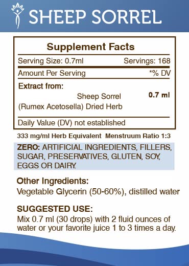 Secrets of the Tribe Sheep Sorrel Tincture Alcohol-Free Extract