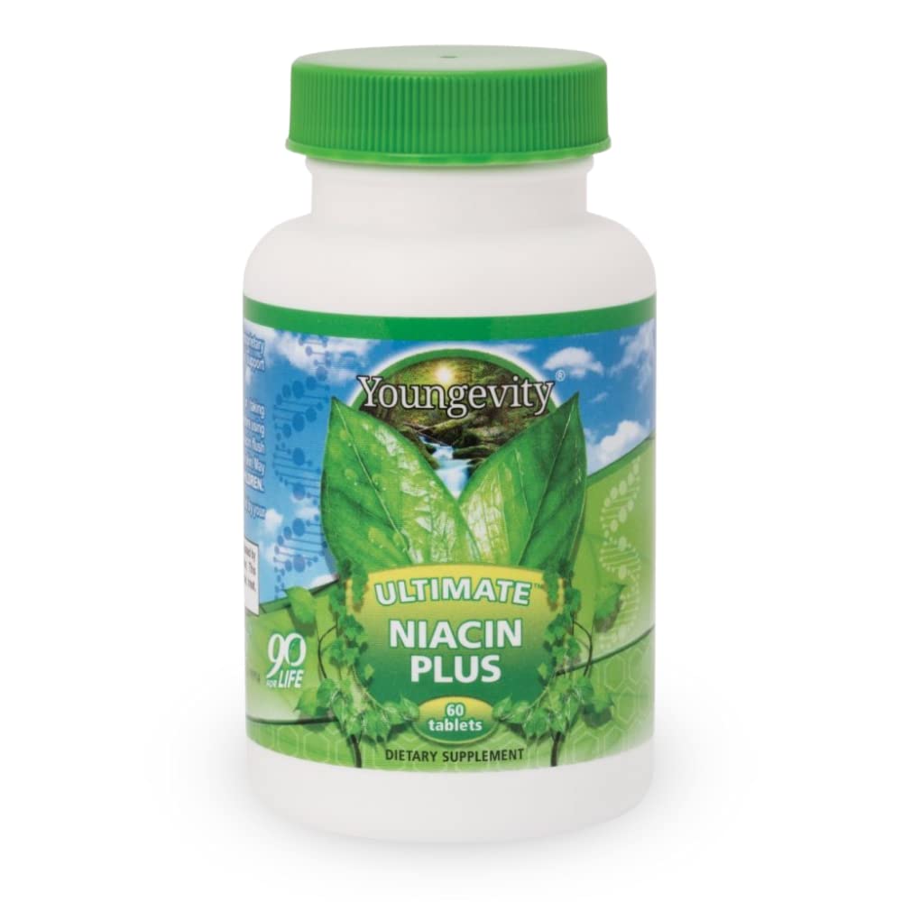 Youngevity Ultimate Niacin Plus 500 mg Cardiovascular Support - 60 Tablets