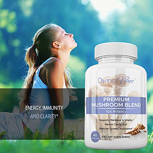 Divine Vibes Mushroom Supplement for Mental Clarity - 60 Capsules - image 3