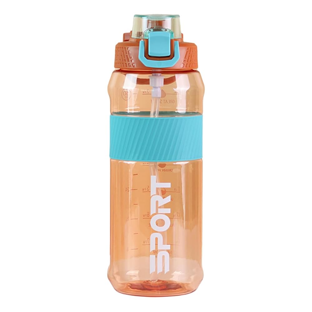 Generic 1500ml Gym Water Bottle with Straw & Scale