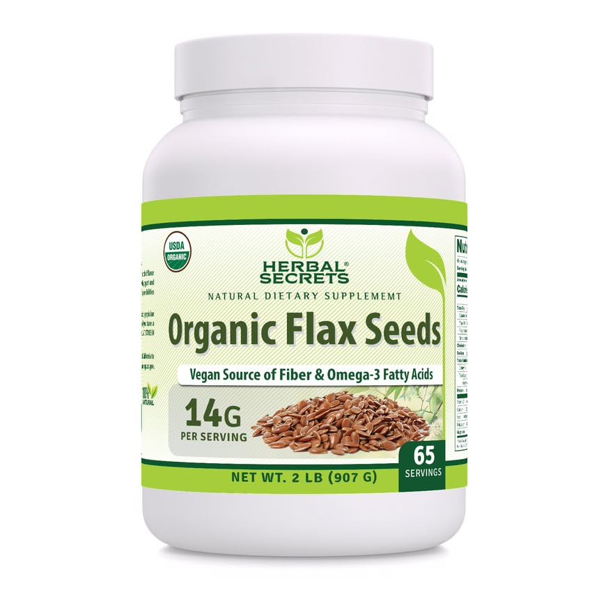 Herbal Secrets Organic Whole Flax Seeds - 2 Lb