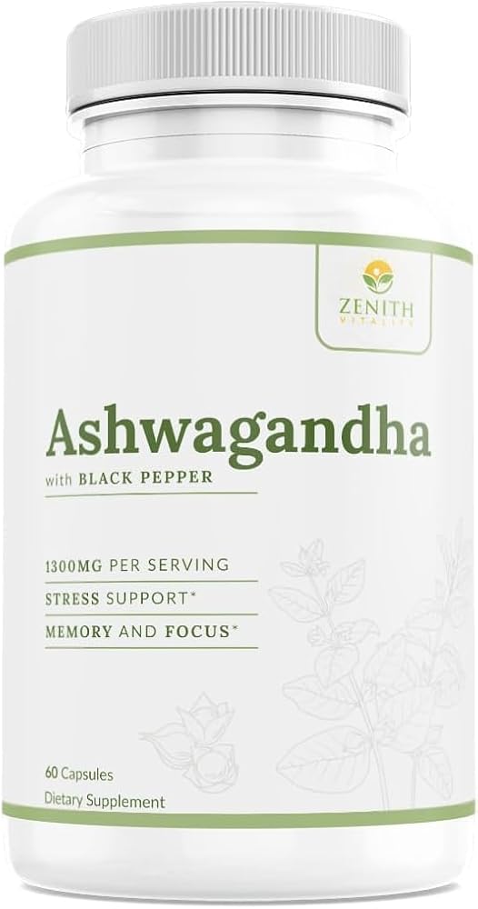 Zenith Vitality Ashwagandha 1300mg Stress Relief - 60 Capsules