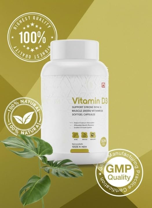 Generic Vitamin D3 50mcg (2000 IU) Immune Support - 50 Capsules - image 4