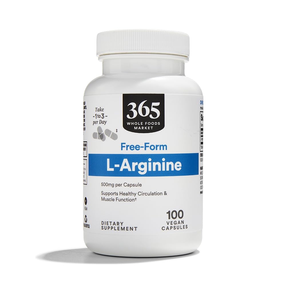 365 by Whole Foods Market L-Arginine 500mg - 100 Vegetarian Capsules
