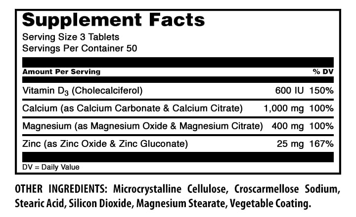 Amazing Nutrition Calcium Magnesium Zinc D3 Supplement - 150 Tablets - image 2
