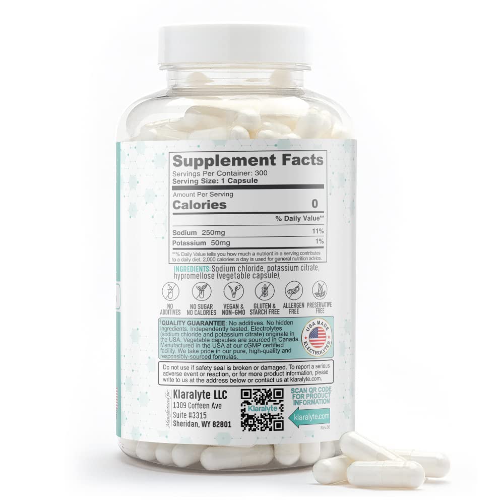 Klaralyte Buffered Electrolyte Salt Capsules - 300 Vegetarian Capsules - image 8