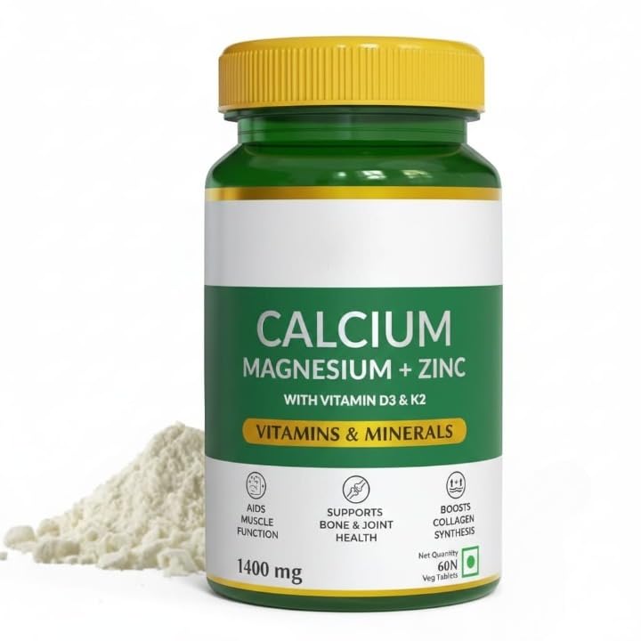 Naturals Calcium Magnesium & Zinc Tablets with Vitamin D3 & K2 - 60 Tablets