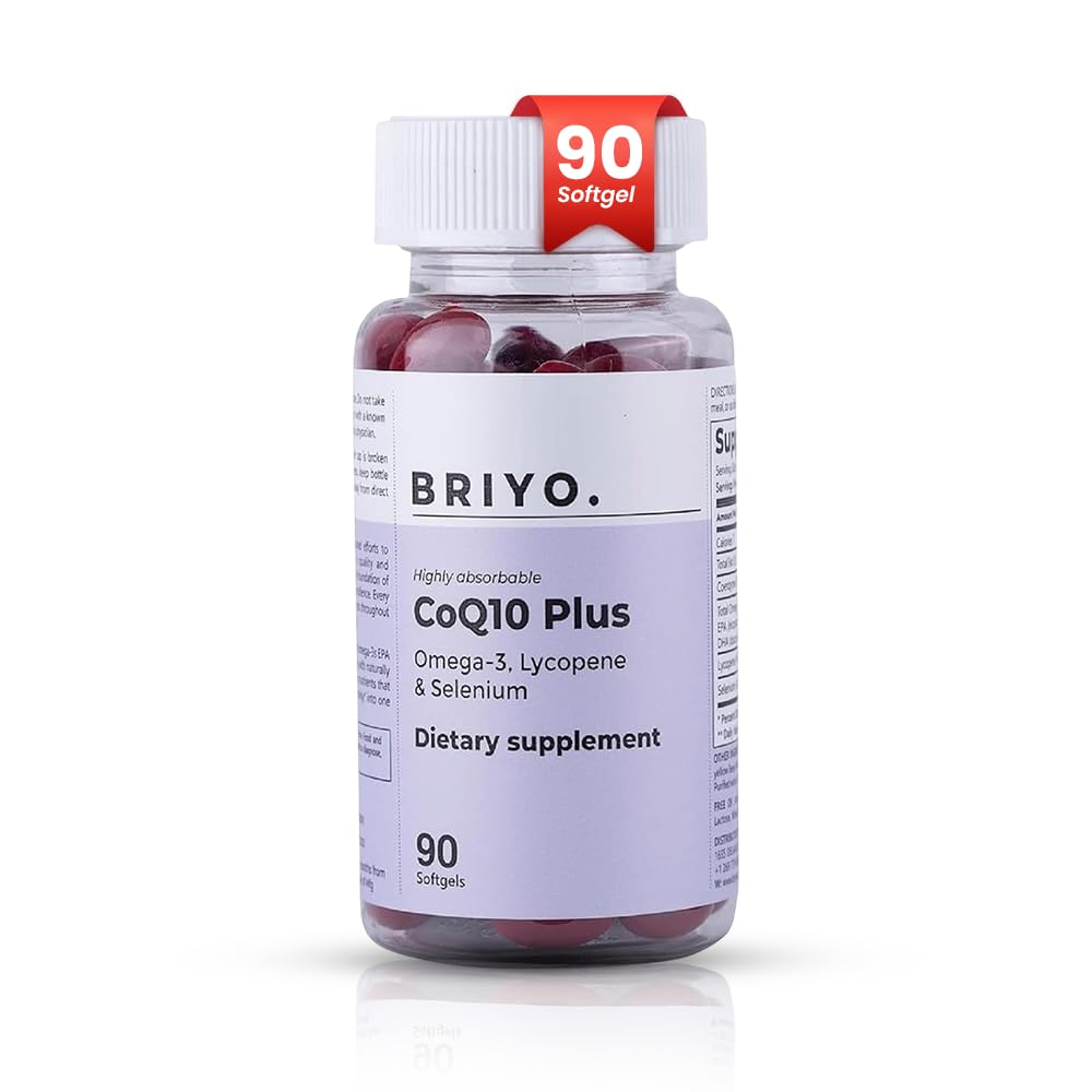 Briyosis CoQ10 100mg with Omega 3 EPA DHA - 90 Softgels