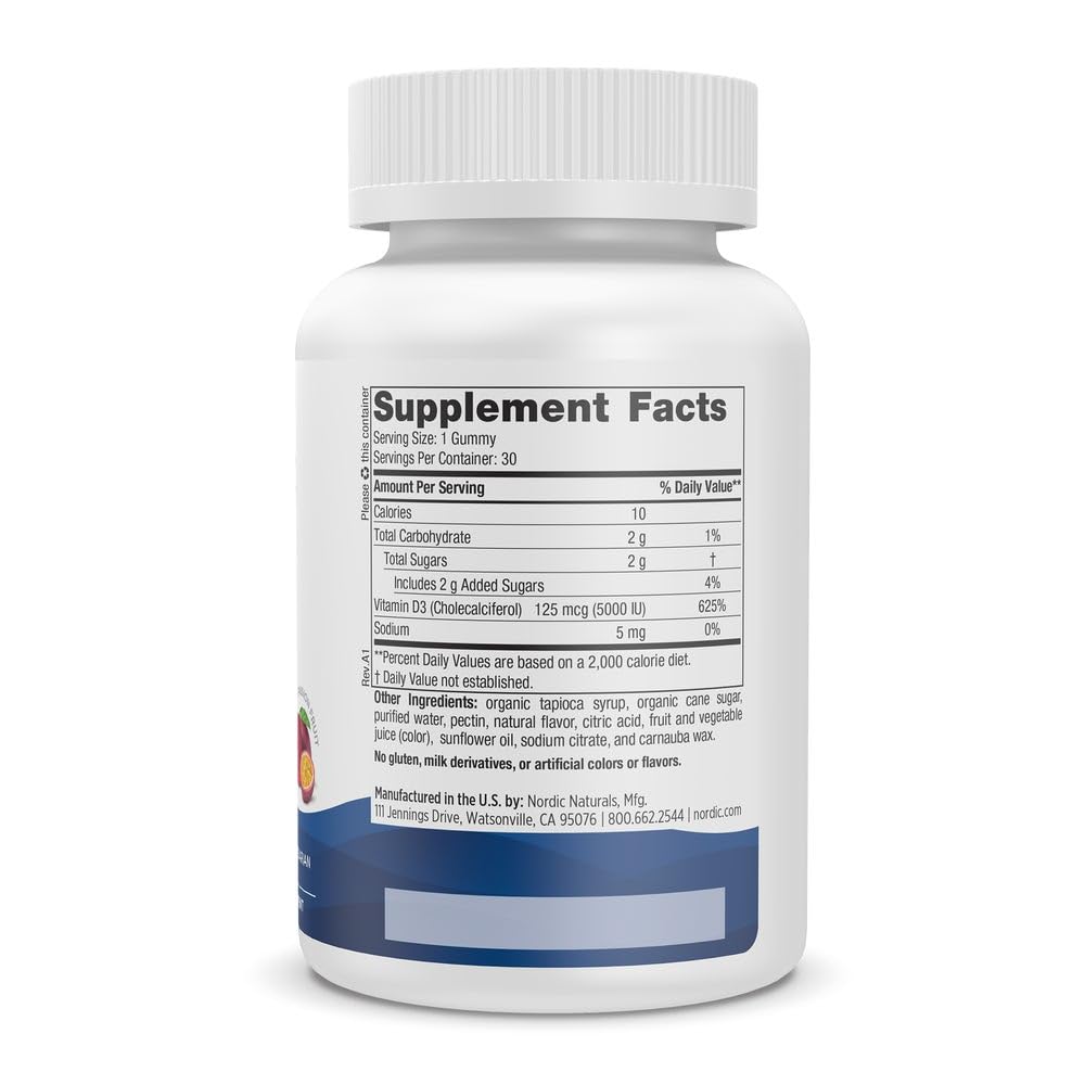 Nordic Naturals Vitamin D3 5000 IU Gummies - 30 Count - image 2