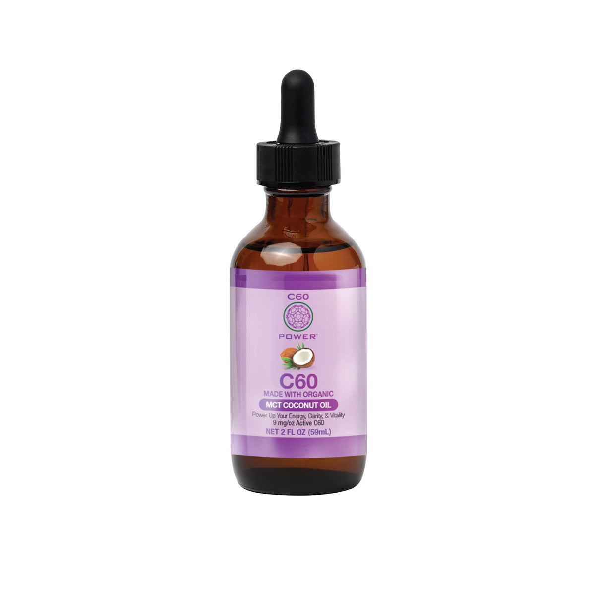 C60 Purple Power Organic MCT Coconut Oil - 2 fl oz