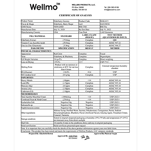 Migdla Wellmo Elderberry Immunity Gummies with Vitamin C and Zinc - 60 Count - image 6