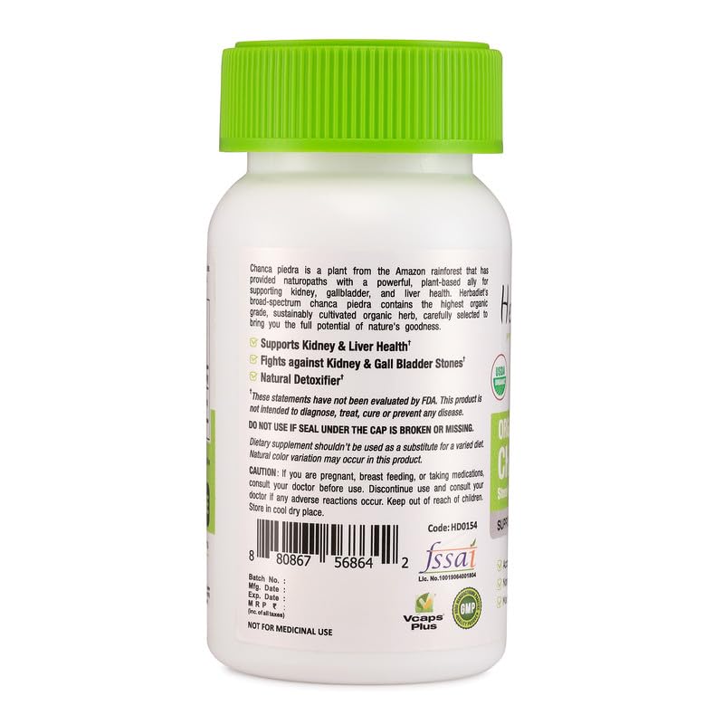 Herbadiet Organic Stone Breaker Chanca Piedra 400mg - 60 Capsules - image 3