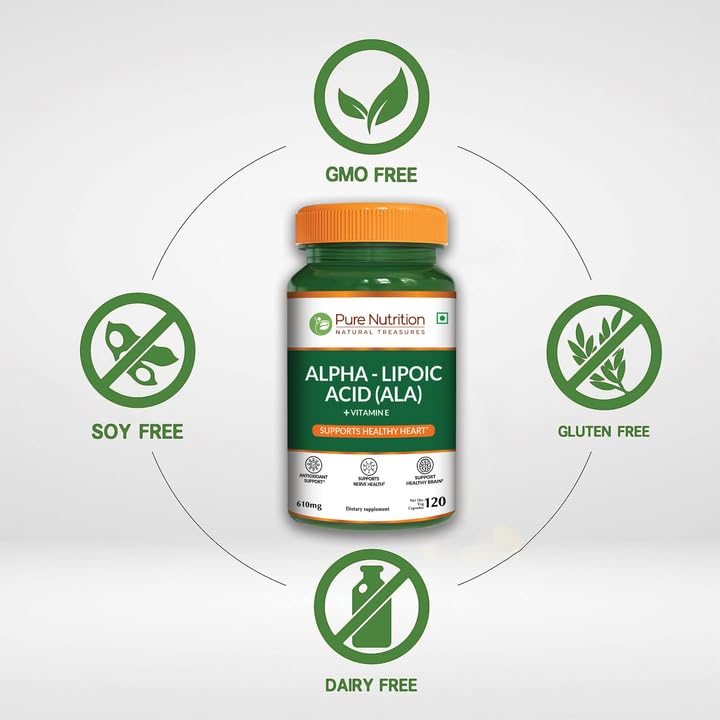Pure Nutrition Alpha Lipoic Acid 600mg + Vitamin E - 120 Capsules - image 5