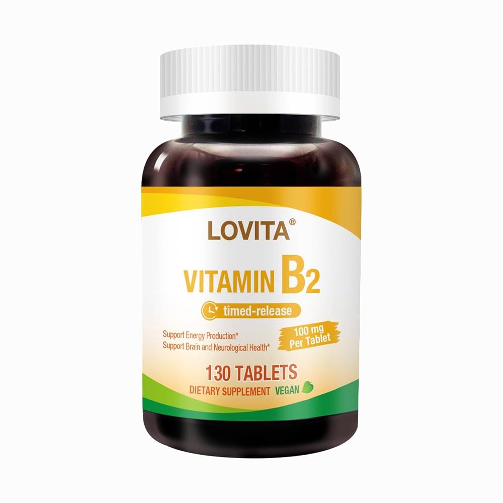 LOVITA Vitamin B2 Riboflavin 100mg Timed Release - 130 Tablets