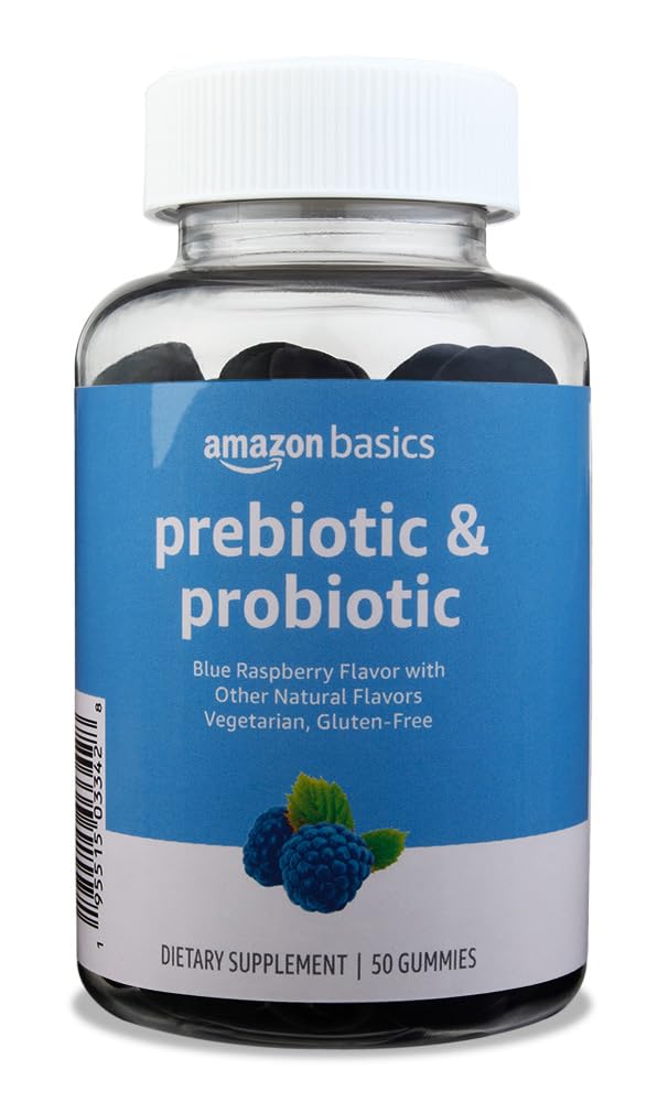 Amazon Basics Prebiotic & Probiotic Gummies 2 Billion CFU - 50 Count