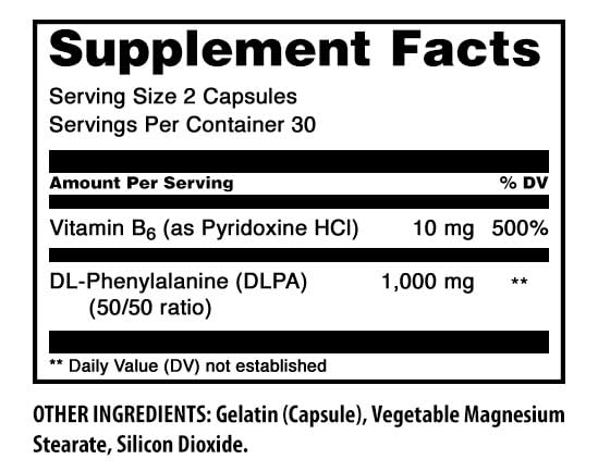 Amazing Nutrition DLPA DL-Phenylalanine 1000 mg - 60 Capsules - image 2