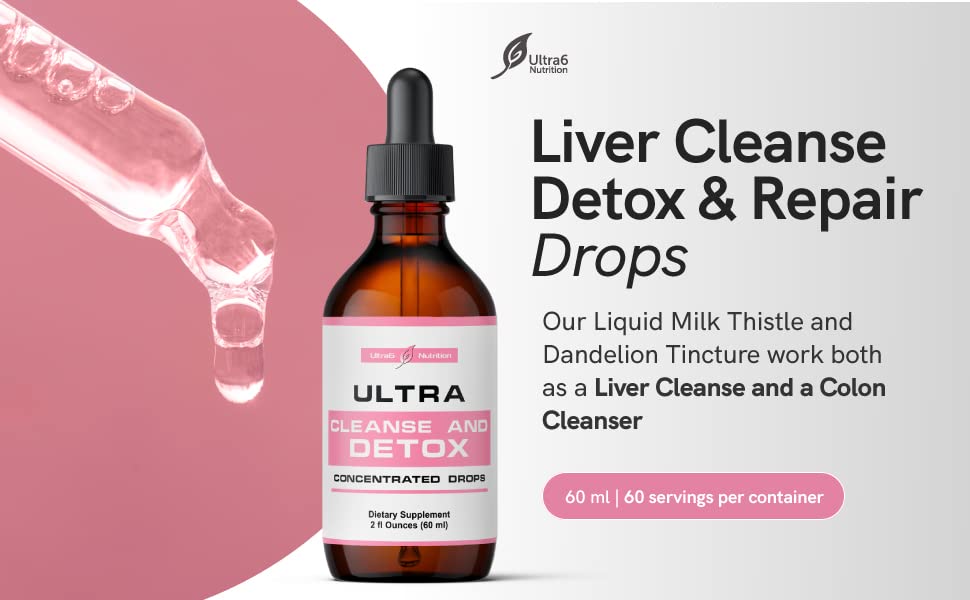 Ultra6 Nutrition Liver Cleanse Detox Drops with Milk Thistle - 2 Fl Oz - image 3