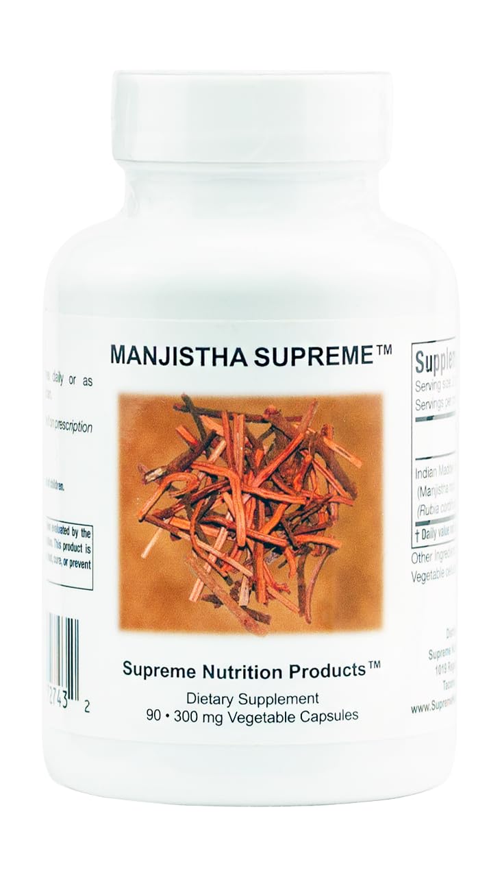 Supreme Nutrition Manjistha Supreme Indian Madder Root - 90 Vegetarian Capsules