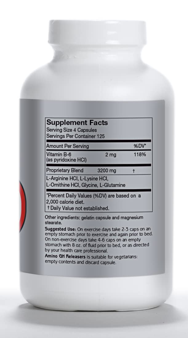 Anabol Naturals Amino GHReleasers Pre-Workout Amino Acid - 500 Capsules - image 8