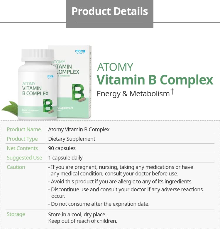 Kolmar Atomy Vitamin B Complex - 90 Vegetarian Capsules - image 3