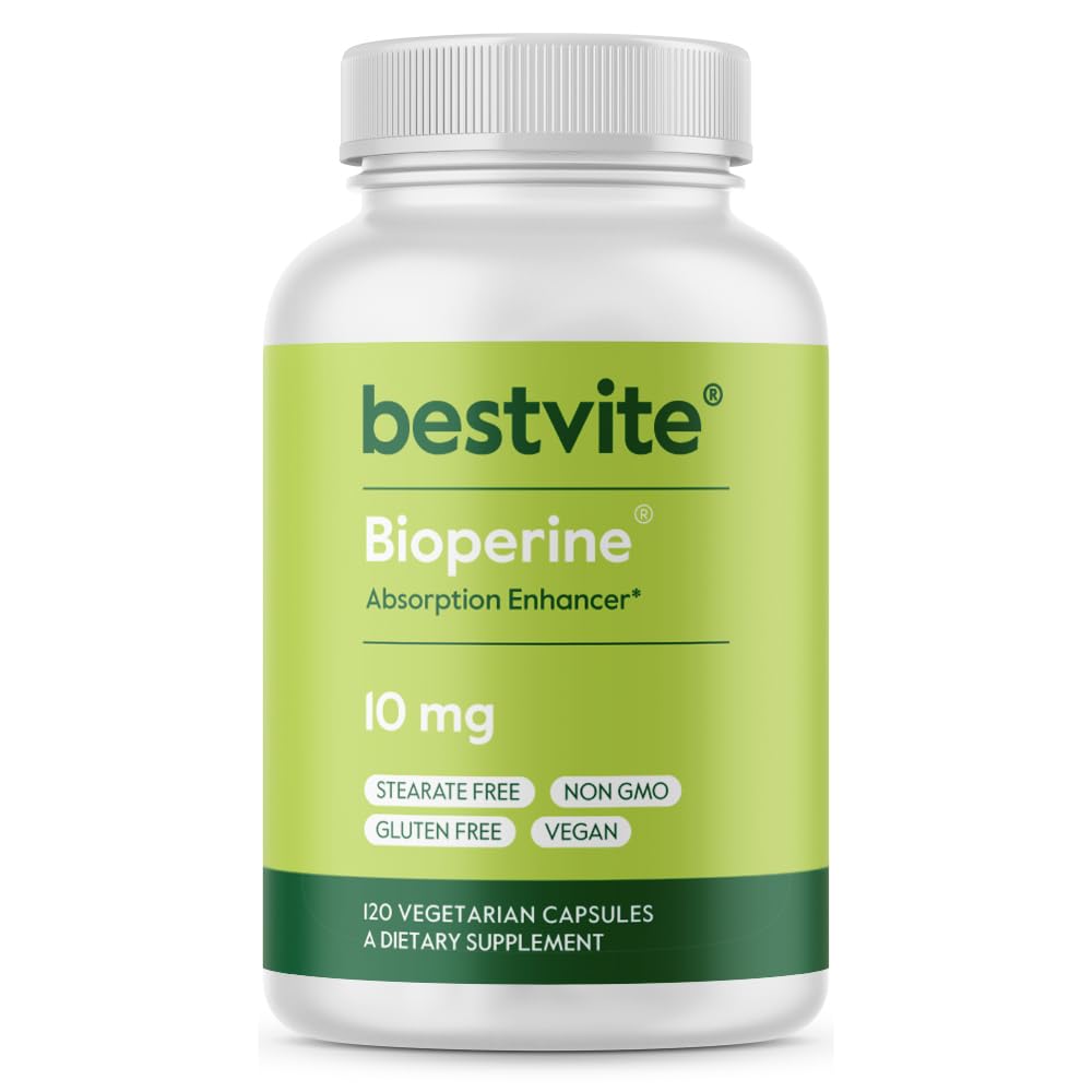 BESTVITE Bioperine 10mg Capsules - No Stearates - Vegan - Non GMO