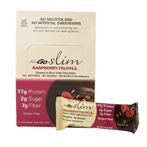 NuGo Slim Rasp Truffle Nutrition Bar - 12 Count