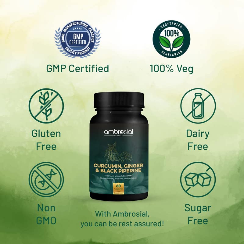 AMBROSIAL Curcumin with Piperine and Ginger - 60 Capsules - image 5
