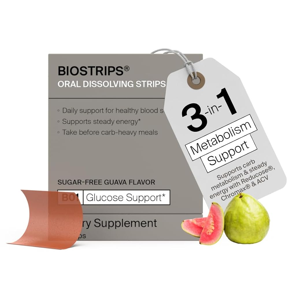 BIOSTRIPS Blood Sugar Support Oral Dissolving Strips - 60 Count