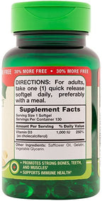 Nature's Truth Vitamin D3 1000 IU Quick Release Softgels - 260 Softgels - image 3