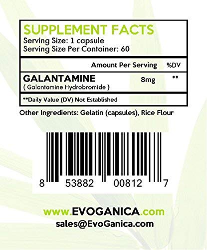 EVOGANICA Galantamine 8 mg Cognitive Support - 60 Tablets - image 3