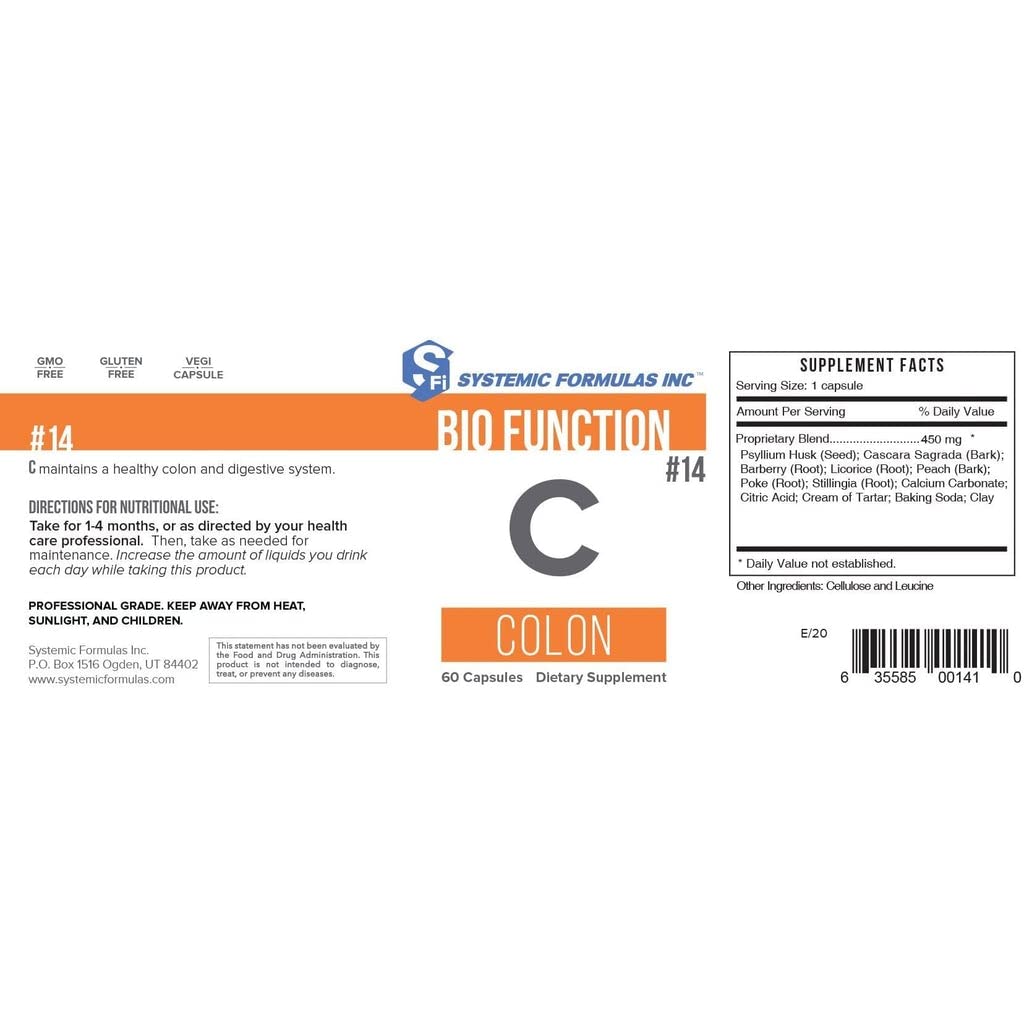 Systemic Formulas Bio Function C Colon #14 - 60 Capsules - image 4