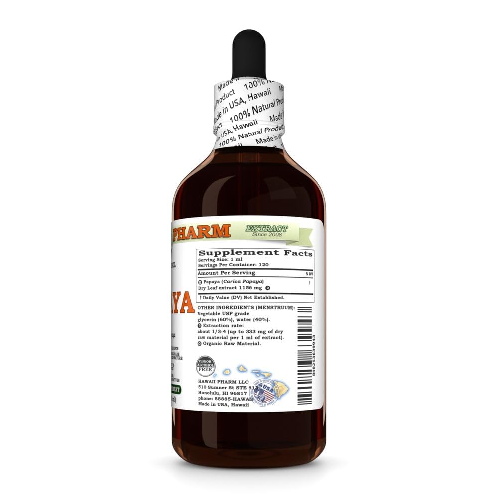 Hawaii Pharm Papaya Leaf (Carica Papaya) Alcohol-Free Extract