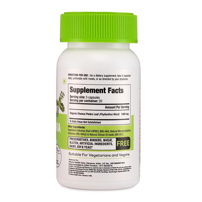 Herbadiet Organic Stone Breaker Chanca Piedra 400mg - 60 Capsules - image 2